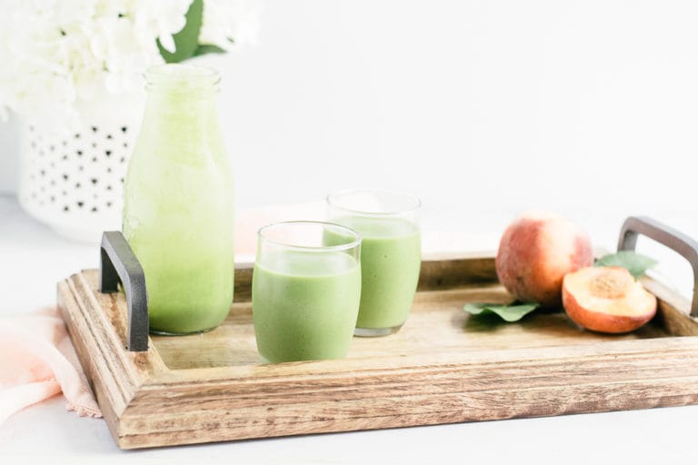 smoothie vert pêche nutritionniste