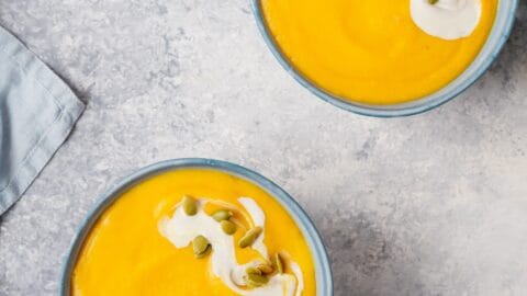 potage à la courge butternut crémeux et protéiné