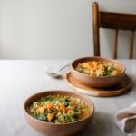 soupe aux lentilles et orge au citron