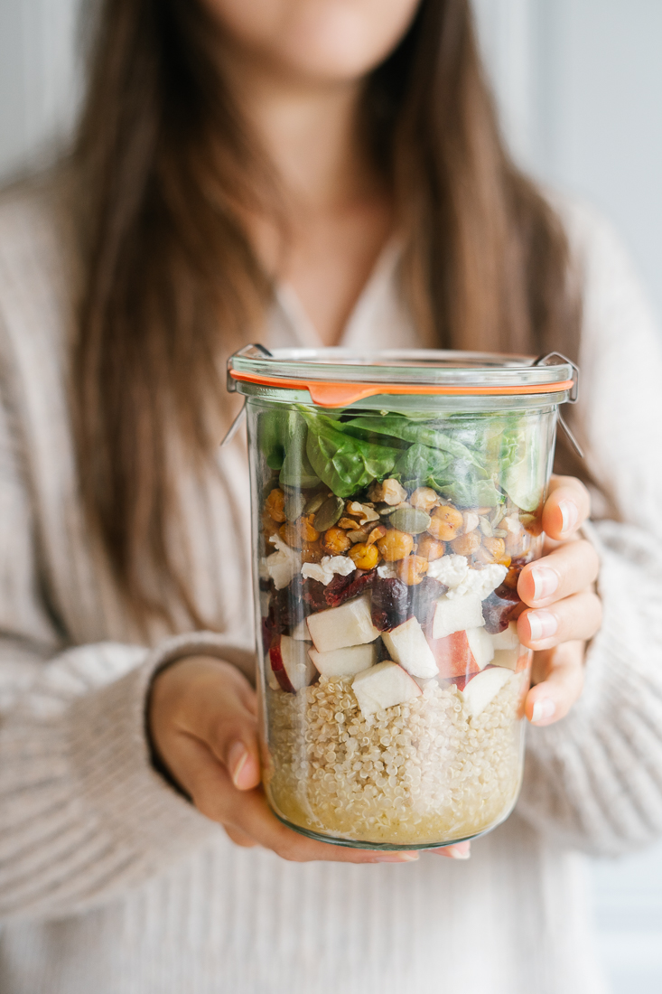 Salade de quinoa aux pommes pommes en pot