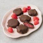 bouchées de framboises au chocolat