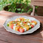 salade de melons style échiquier plateau apéro sans cuisson