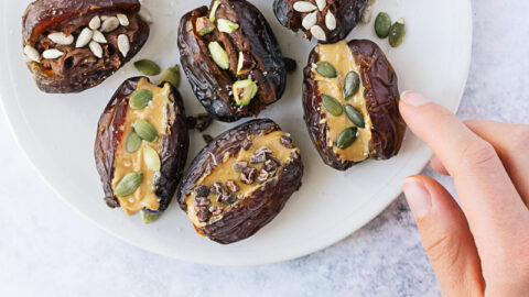 dattes farcies au beurre de noix collation facile santé