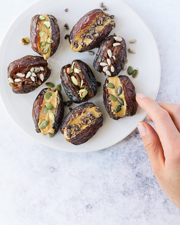 dattes farcies au beurre de noix collation facile santé