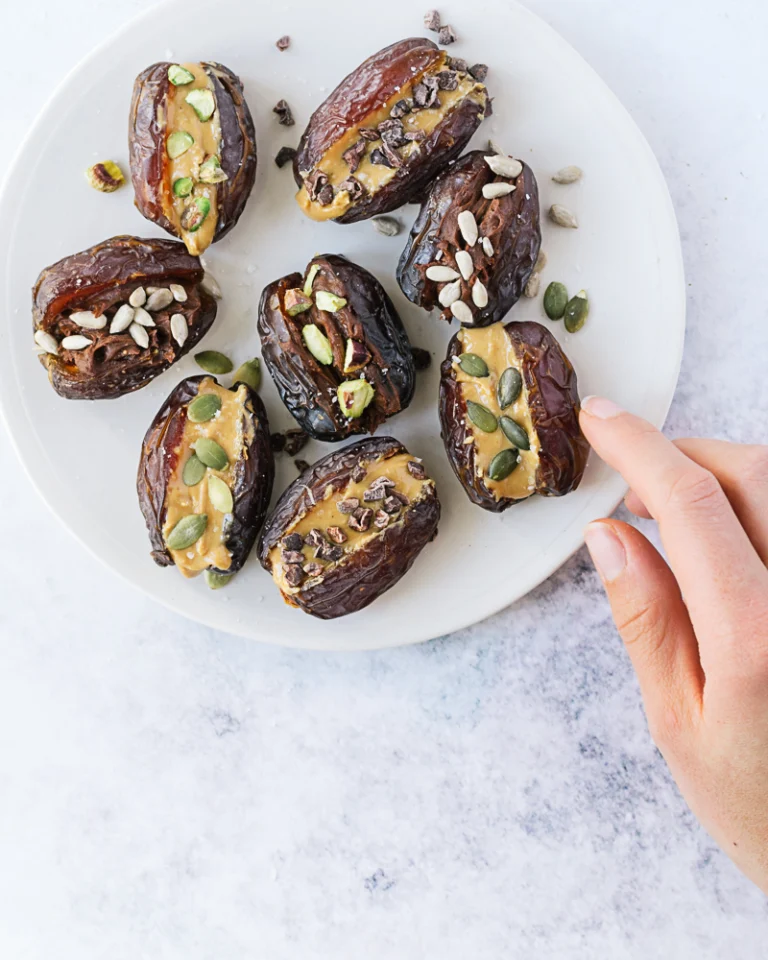 dattes farcies au beurre de noix collation facile santé