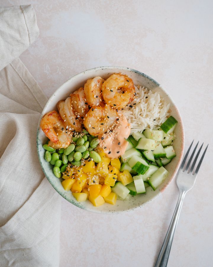 Bol aux crevettes miel et paprika