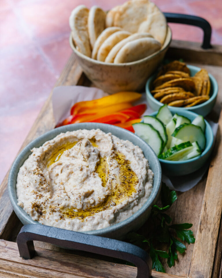 houmous de gourganes plateau coloré recette simple facile goûteuse
